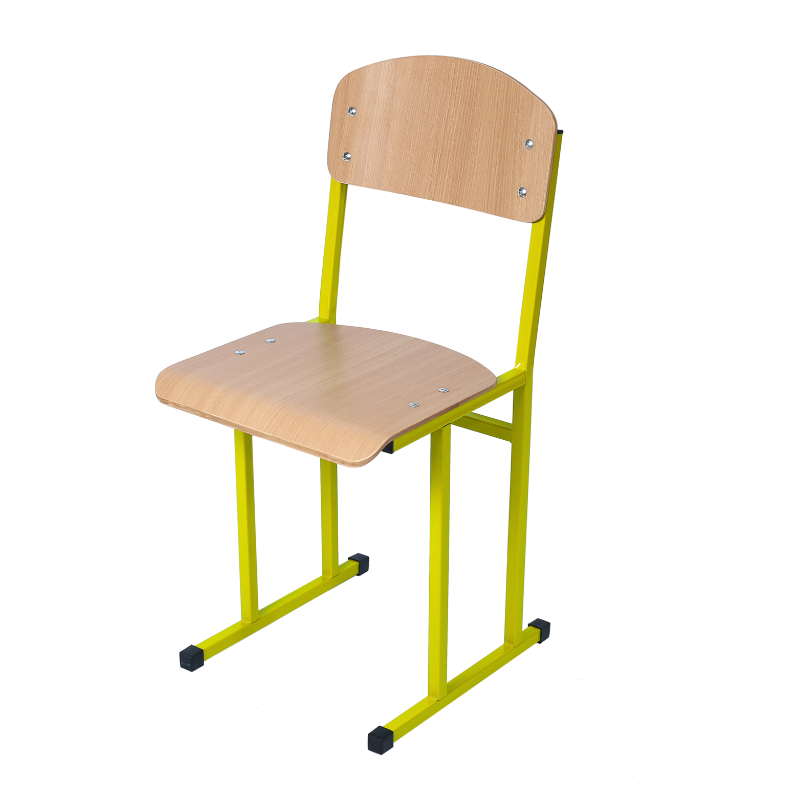 Стілець учнівський полозковий, на квадратній металевій трубі, з покриттям фанери пластиком HPL, ростова група №6, АЛМАНТ, 380х441х843 мм, (h=460 мм).